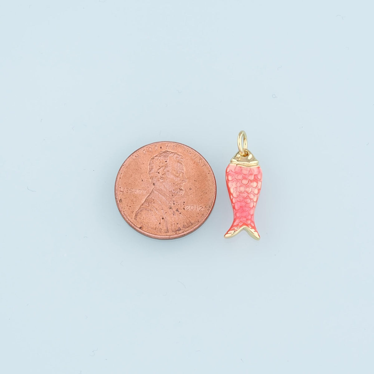 Gold Fish Charms,18K Gold Filled Enamel Fish Pendant,Cute Fish Charm Bracelet Necklace for DIY Jewelry Making Supply
