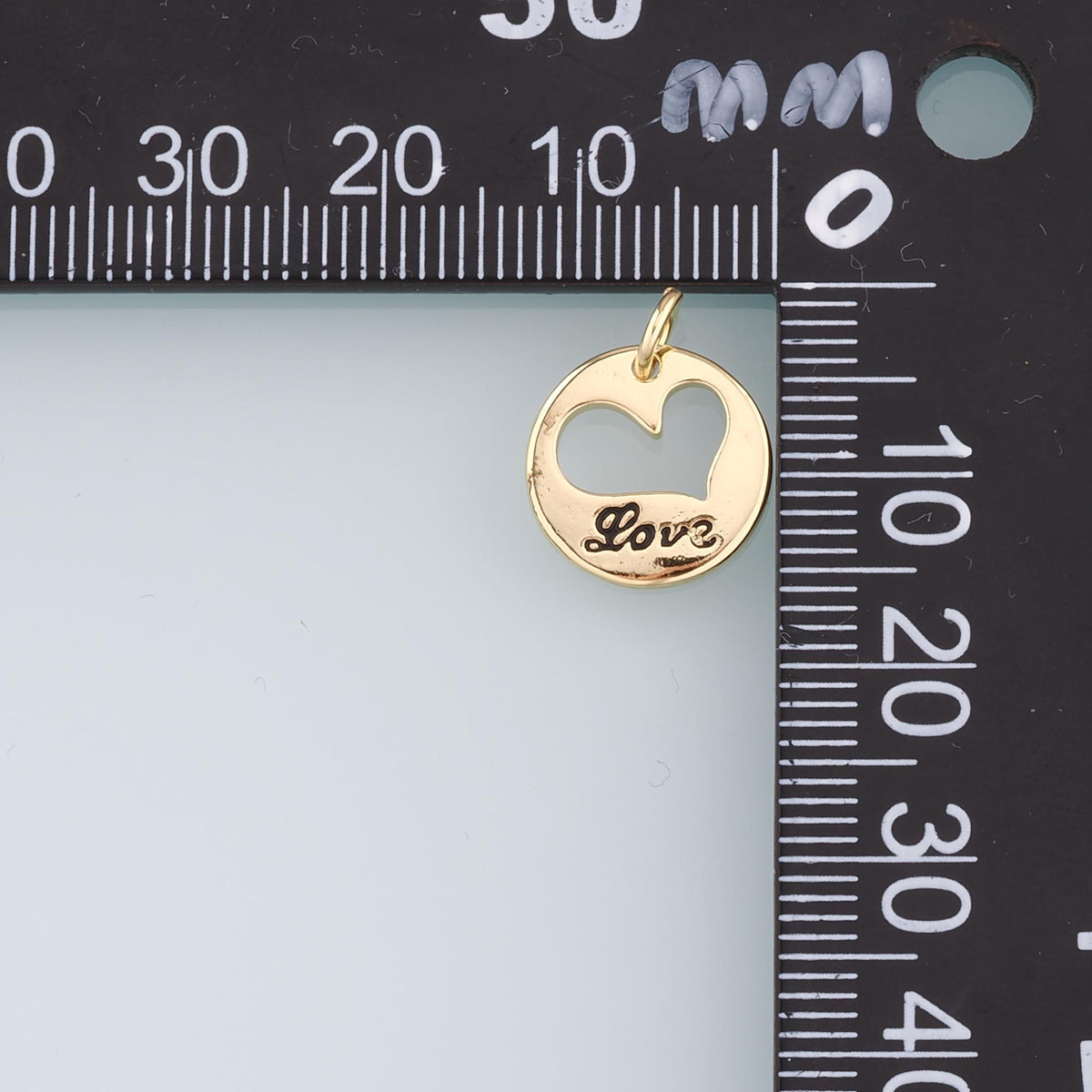 18K Gold Filled Heart Pendant,Love Charm Bracelet Necklace for DIY Jewelry Making Supply