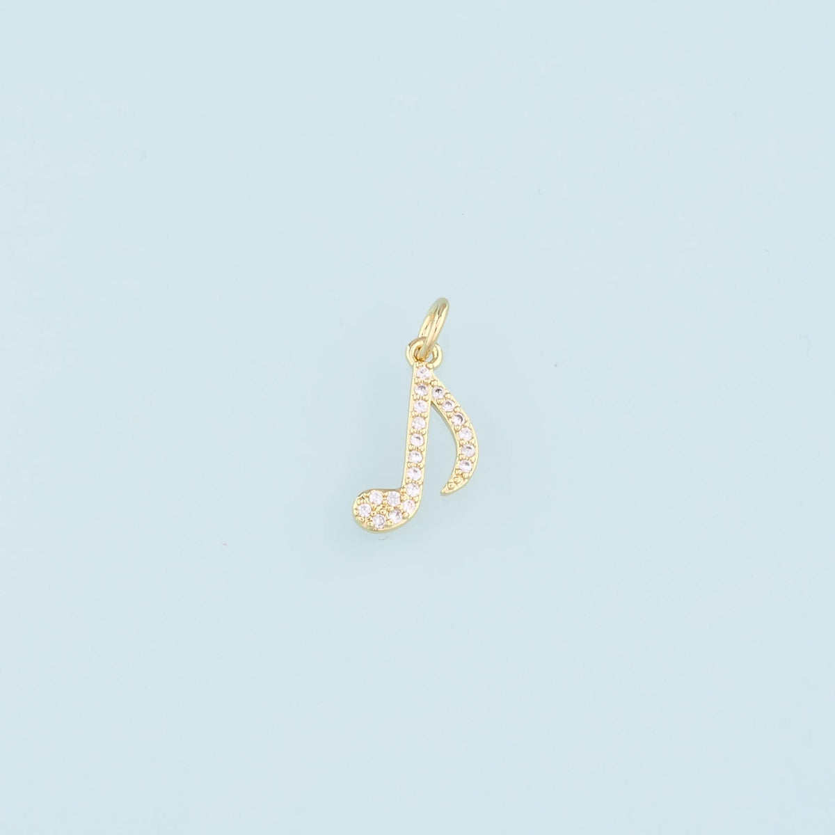 18K Gold Filled Cubic Zirconia Charm Pendant for Jewelry Making