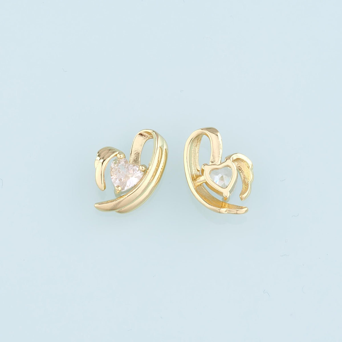 18K Gold Filled Crystal Heart Charm Pendant for Jewelry Making