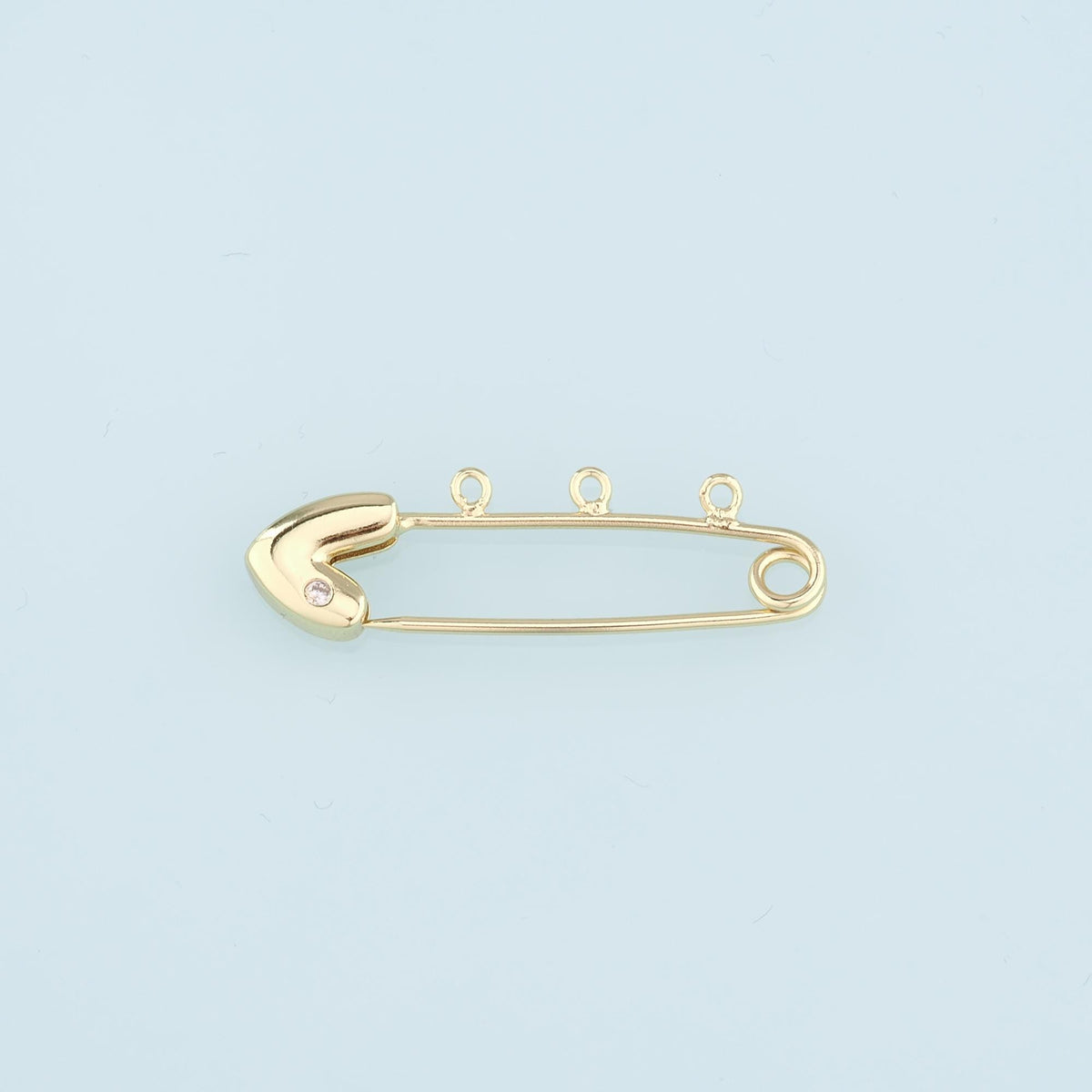 Gold Connector Charm,18K Gold Filled Paper Clip Pendant,CZ Paper Clip Charm Bracelet Necklace for DIY Jewelry Making Supply