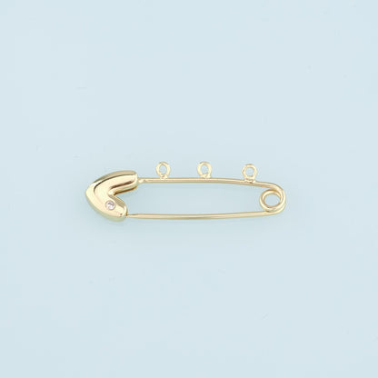 Gold Connector Charm,18K Gold Filled Paper Clip Pendant,CZ Paper Clip Charm Bracelet Necklace for DIY Jewelry Making Supply