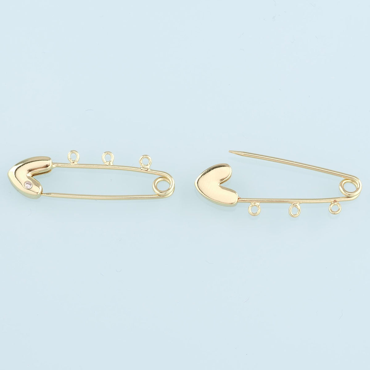 Gold Connector Charm,18K Gold Filled Paper Clip Pendant,CZ Paper Clip Charm Bracelet Necklace for DIY Jewelry Making Supply