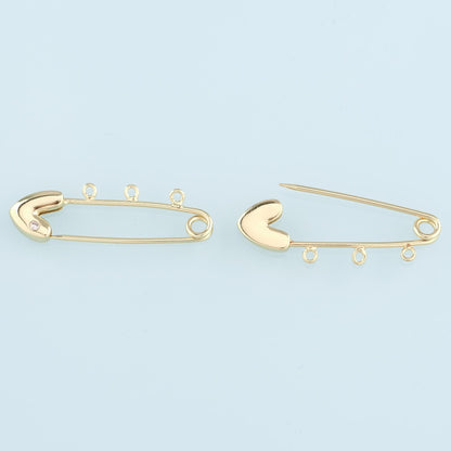 Gold Connector Charm,18K Gold Filled Paper Clip Pendant,CZ Paper Clip Charm Bracelet Necklace for DIY Jewelry Making Supply
