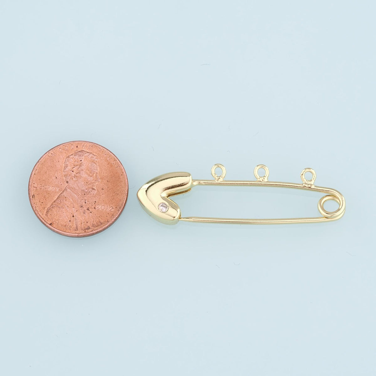 Gold Connector Charm,18K Gold Filled Paper Clip Pendant,CZ Paper Clip Charm Bracelet Necklace for DIY Jewelry Making Supply