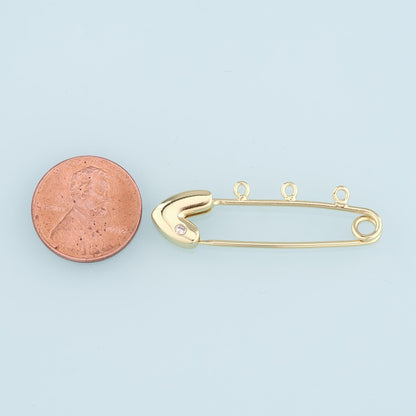 Gold Connector Charm,18K Gold Filled Paper Clip Pendant,CZ Paper Clip Charm Bracelet Necklace for DIY Jewelry Making Supply