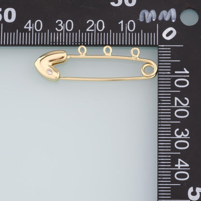 Gold Connector Charm,18K Gold Filled Paper Clip Pendant,CZ Paper Clip Charm Bracelet Necklace for DIY Jewelry Making Supply