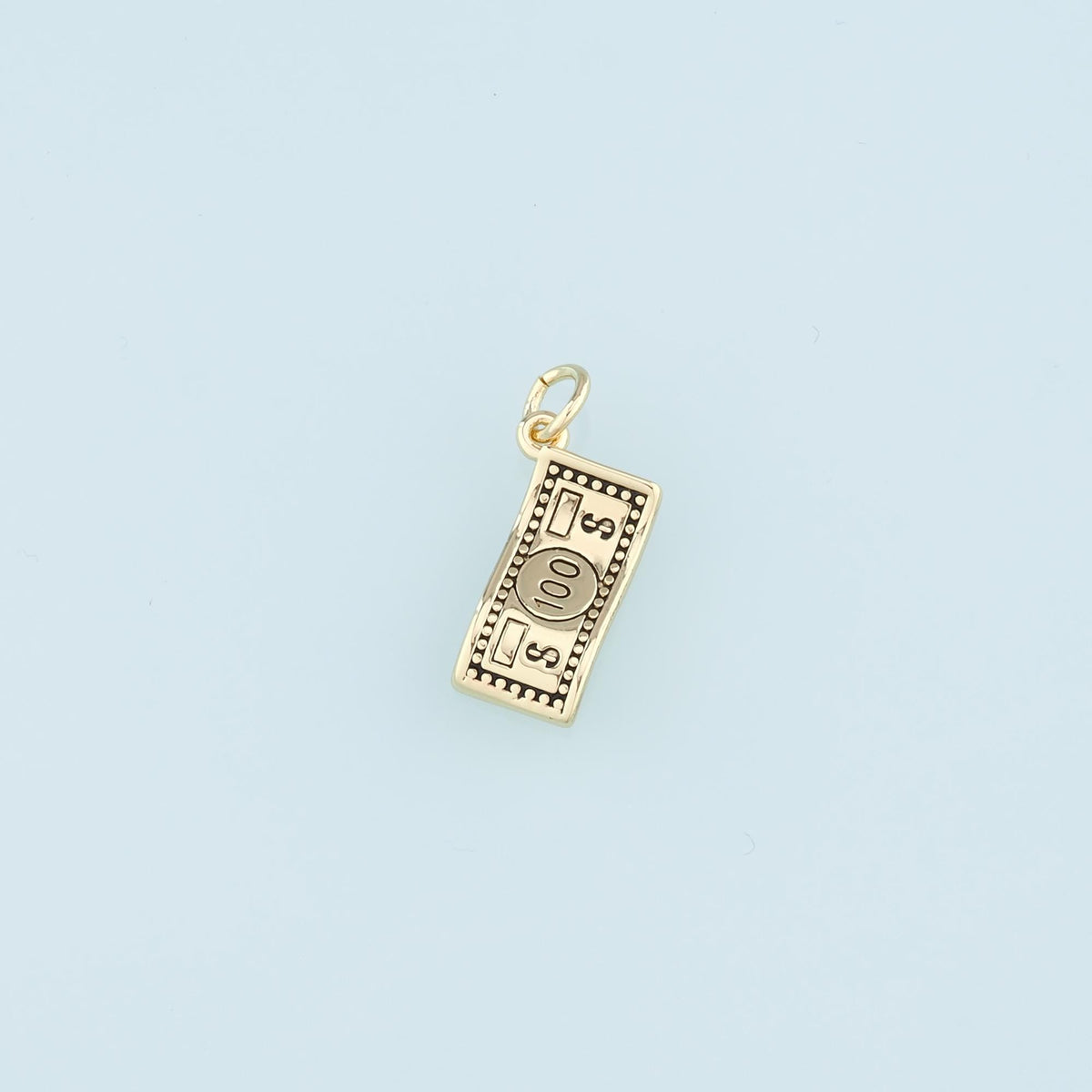Gold Dollar Charms,18K Gold Filled Money Pendant,Dollar Charm Bracelet Necklace for DIY Jewelry Making Supply