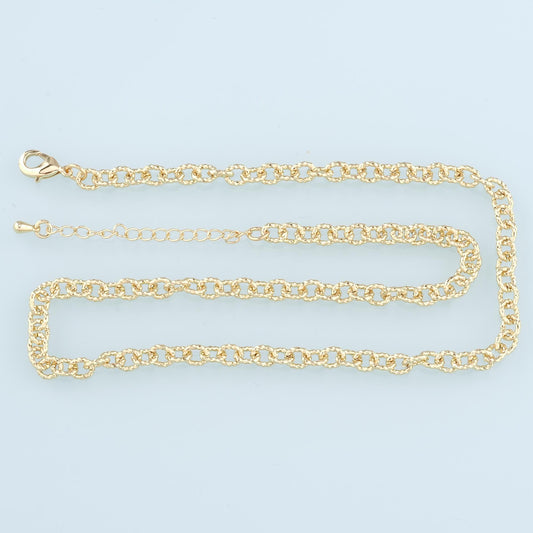 Gold Round Chain,18K Gold Filled Oval for Necklace Bracelet DIY Jewelry Making Supply