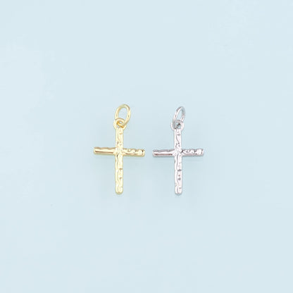 Gold Cross Charms,18K Gold Filled Cross Pendant,Religion Charm Bracelet Necklace for DIY Jewelry Making Supply