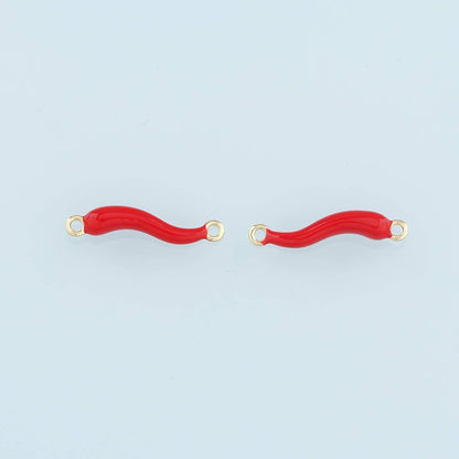 Gold Connector Charms,18K Gold Filled Horns Pendant,Enamel Horns Charm Bracelet Necklace for DIY Jewelry Making Supply