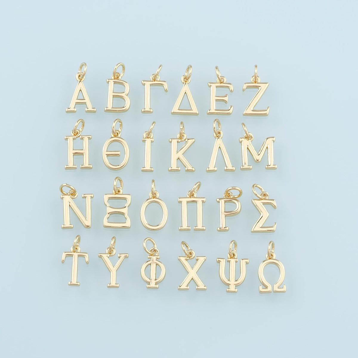 18K Gold Filled Pearl Letter Charm Pendant for Jewelry Making
