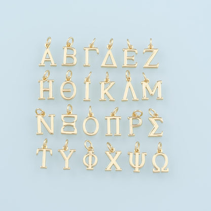 18K Gold Filled Pearl Letter Charm Pendant for Jewelry Making