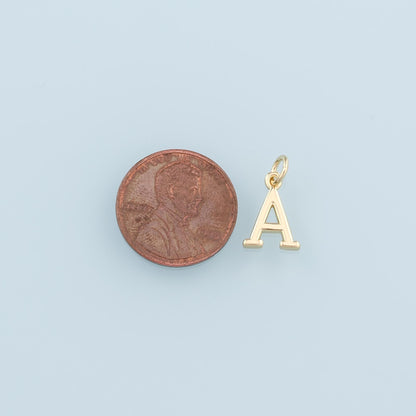 18K Gold Filled Pearl Letter Charm Pendant for Jewelry Making