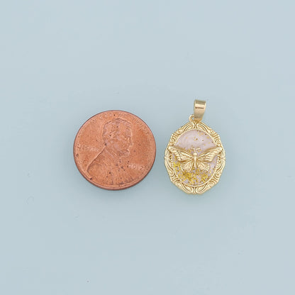 18K Gold Filled Enamel Butterfly Charm Pendant for Jewelry Making