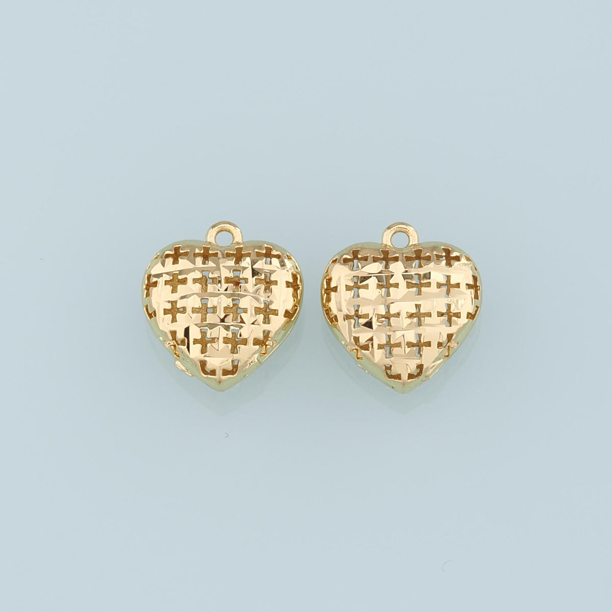 18K Gold Filled Heart Charm Pendant for Jewelry Making