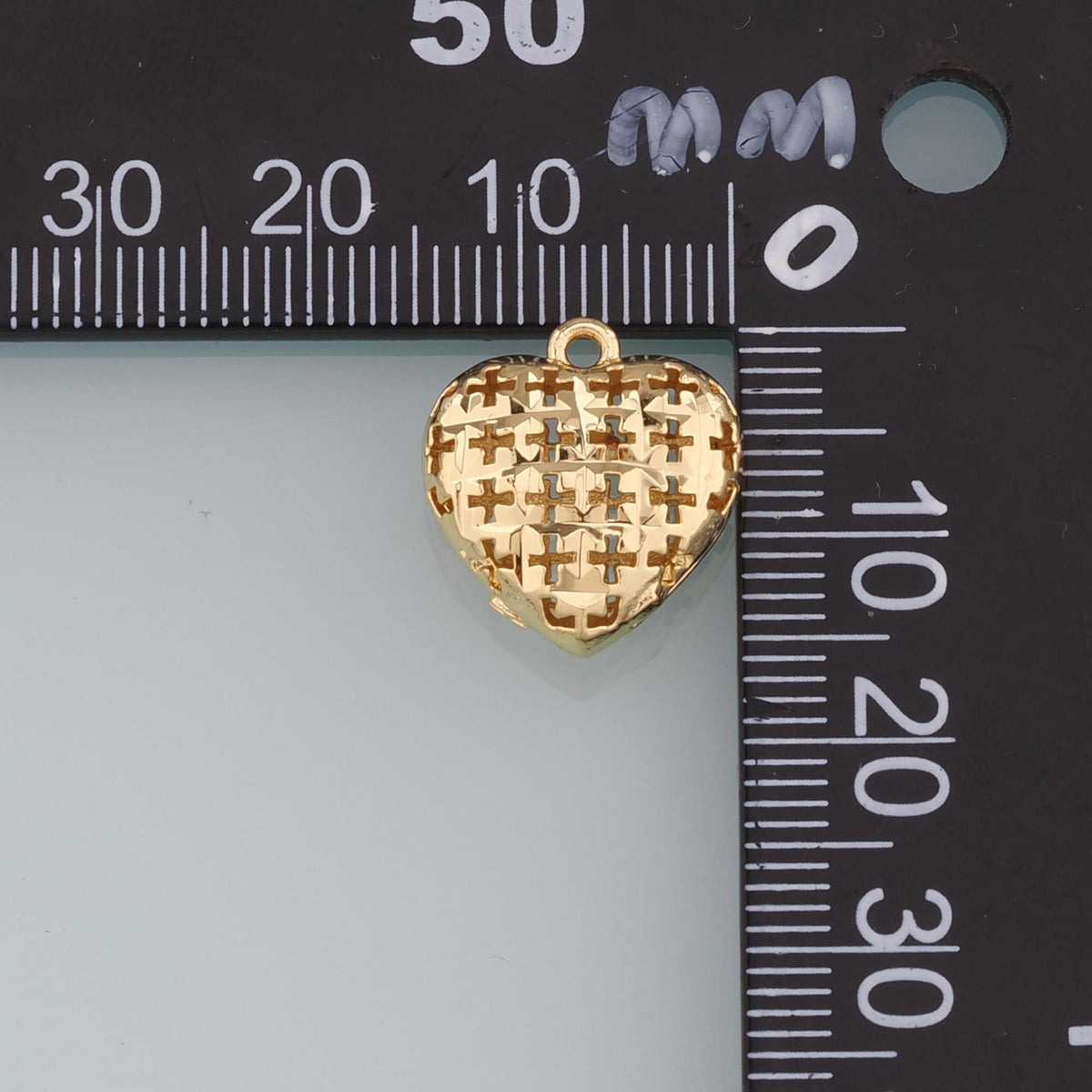 18K Gold Filled Heart Charm Pendant for Jewelry Making