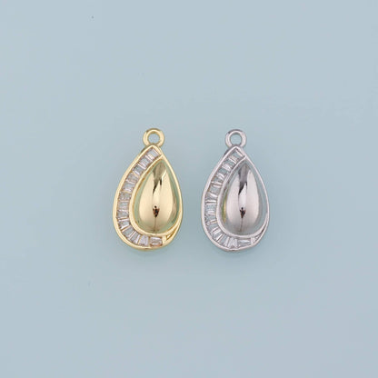 Gold Teardrop Charms,18K Gold Filled Teardrop Pendant,Crystal Teardrop Charm Bracelet Necklace for DIY Jewelry Making Supply