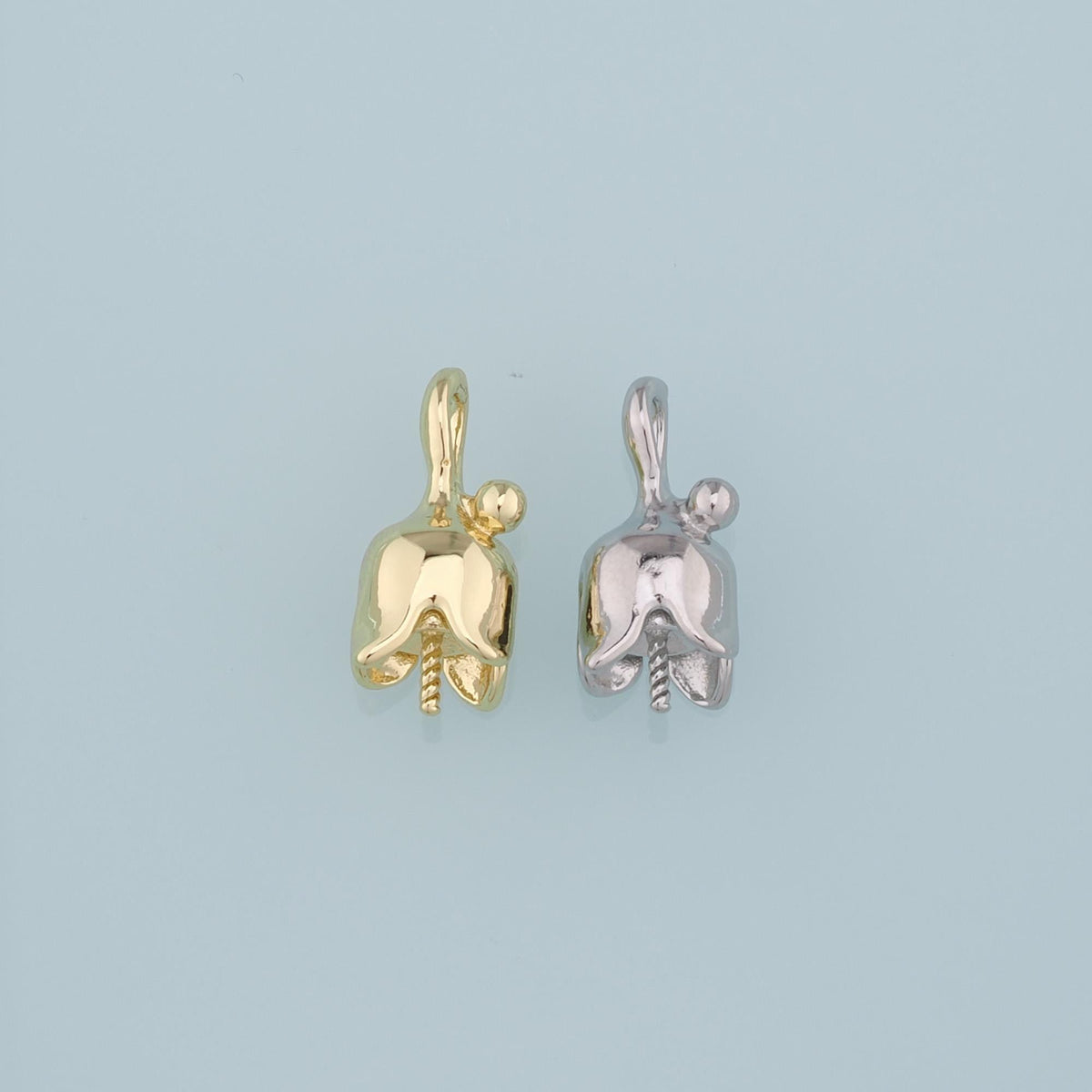 18K Gold Filled Flower Charm Pendant for Jewelry Making
