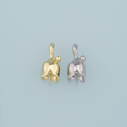 18K Gold Filled Flower Charm Pendant for Jewelry Making