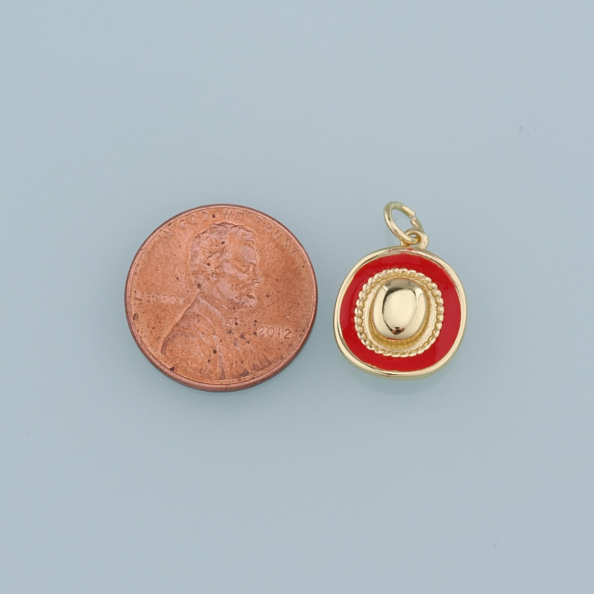 Gold Cowboy Hat Charms,18K Gold Filled Cowboy Hat Pendant,Enamel Hat Charm Bracelet Necklace for DIY Jewelry Making Supply