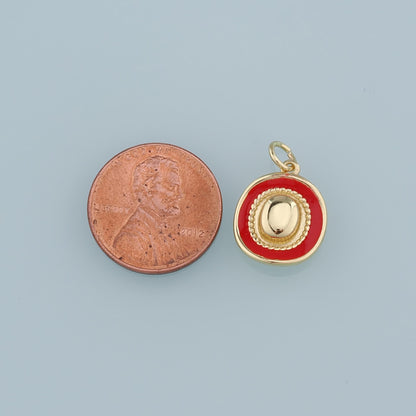 Gold Cowboy Hat Charms,18K Gold Filled Cowboy Hat Pendant,Enamel Hat Charm Bracelet Necklace for DIY Jewelry Making Supply