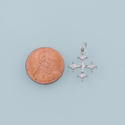 18K Gold Filled Cross Charm Pendant for Jewelry Making