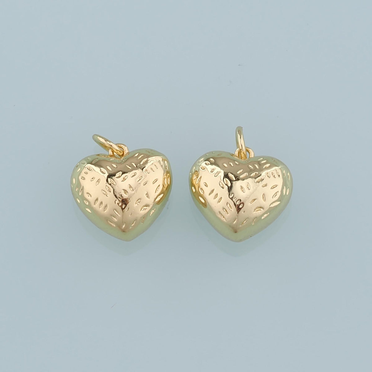18K Gold Filled Heart Pendant,Heart Charm Bracelet Necklace for DIY Jewelry Making Supply