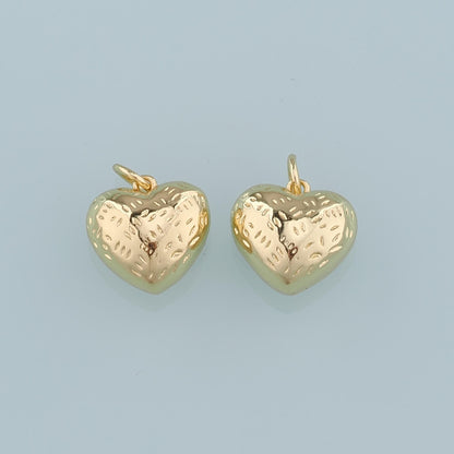 18K Gold Filled Heart Pendant,Heart Charm Bracelet Necklace for DIY Jewelry Making Supply