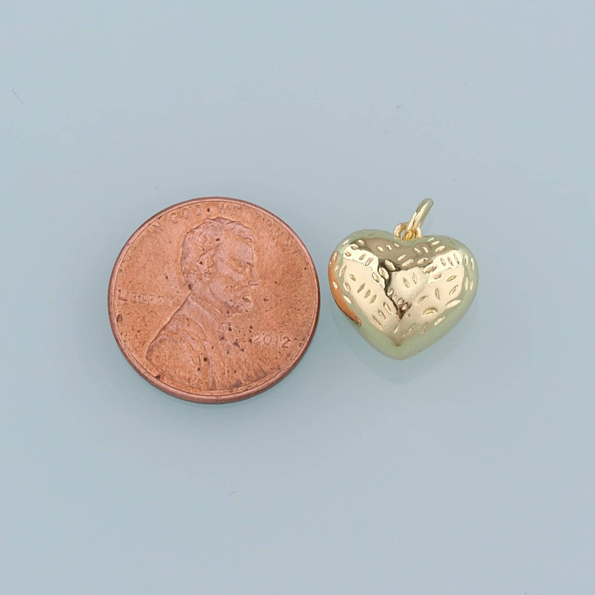 18K Gold Filled Heart Pendant,Heart Charm Bracelet Necklace for DIY Jewelry Making Supply