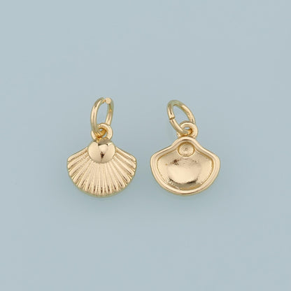 Gold Shell Charms,18K Gold Filled Shell Pendant,Conch Charm Bracelet Necklace for DIY Jewelry Making Supply