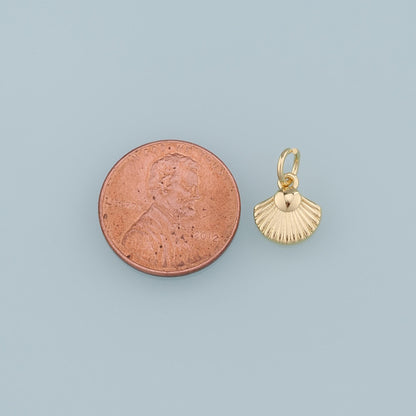 Gold Shell Charms,18K Gold Filled Shell Pendant,Conch Charm Bracelet Necklace for DIY Jewelry Making Supply