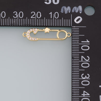 18K Gold Filled Cubic Zirconia Star Connector for Jewelry Making