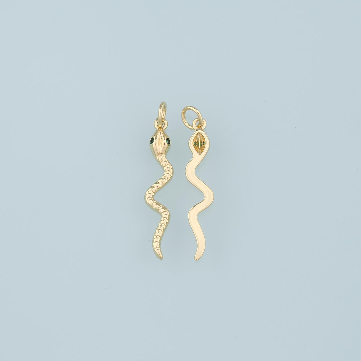 18K Gold Filled Snake Pendant,Dainty Snake Charm Bracelet Necklace for DIY Jewelry Making Supply