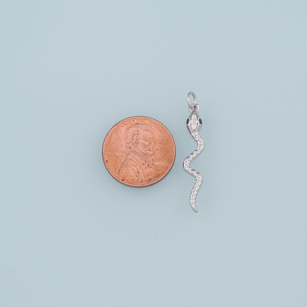 18K Gold Filled Snake Pendant,Dainty Snake Charm Bracelet Necklace for DIY Jewelry Making Supply