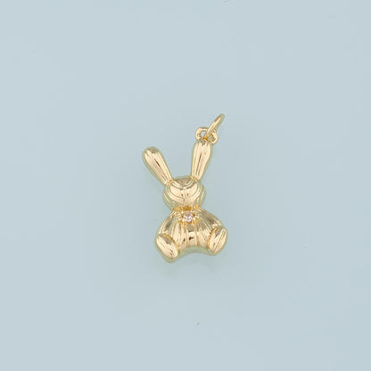 Gold Rabbit Charms,18K Gold Filled CZ Rabbit Pendant,Animal Charm Bracelet Necklace for DIY Jewelry Making Supply