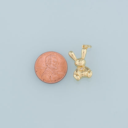 Gold Rabbit Charms,18K Gold Filled CZ Rabbit Pendant,Animal Charm Bracelet Necklace for DIY Jewelry Making Supply