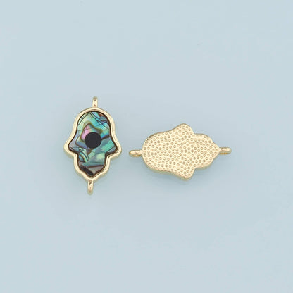 Gold Connector Charm,18K Gold Filled Hamsa Hand Pendant,Evil Eye Charm Necklace for DIY Jewelry Making Supply