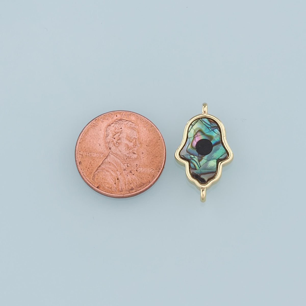 Gold Connector Charm,18K Gold Filled Hamsa Hand Pendant,Evil Eye Charm Necklace for DIY Jewelry Making Supply