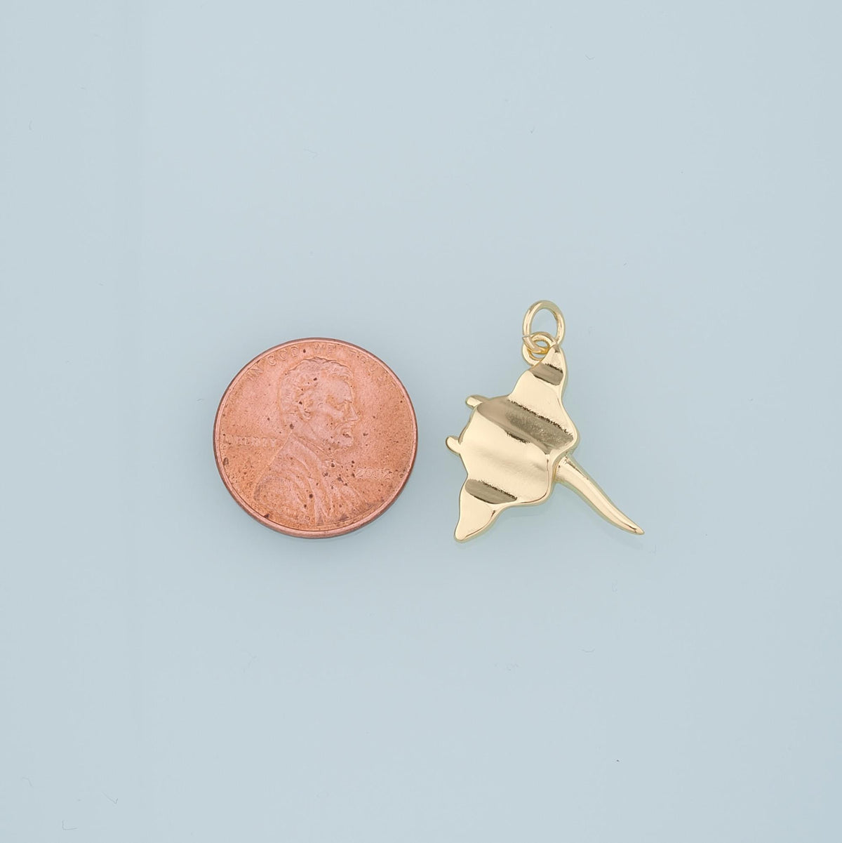 18K Gold Filled Manta Ray Pendant,Dainty Manta Ray Charm Bracelet Necklace for DIY Jewelry Making Supply