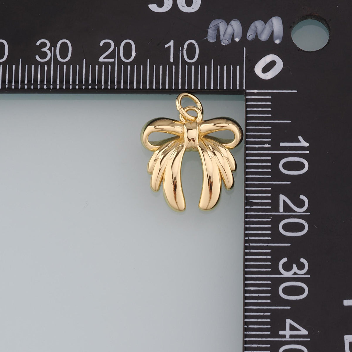 Gold Bow Charms,18K Gold Filled Bow Pendant,Tiny bow tie Charm Bracelet Necklace for DIY Jewelry Making Supply