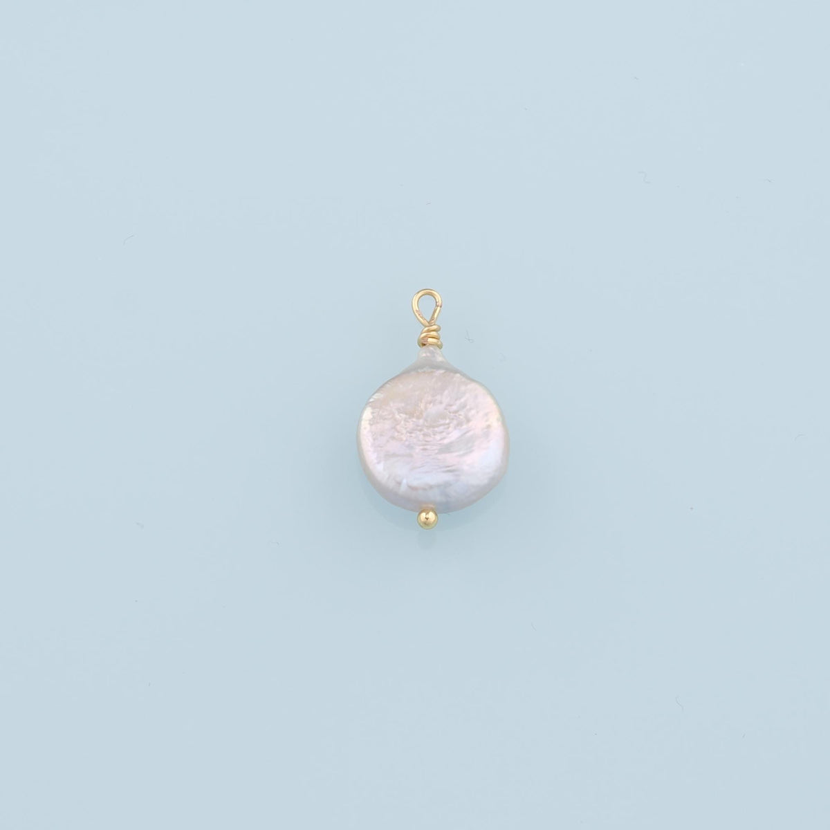 18K Gold Filled Pearl Pendant,Dainty Pearl Charm Bracelet Necklace for DIY Jewelry Making Supply