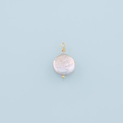 18K Gold Filled Pearl Pendant,Dainty Pearl Charm Bracelet Necklace for DIY Jewelry Making Supply
