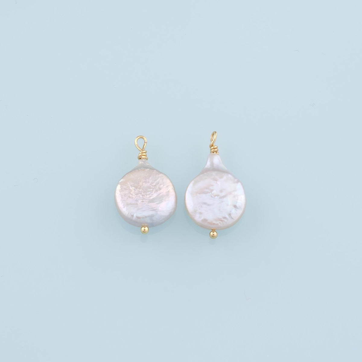 18K Gold Filled Pearl Pendant,Dainty Pearl Charm Bracelet Necklace for DIY Jewelry Making Supply