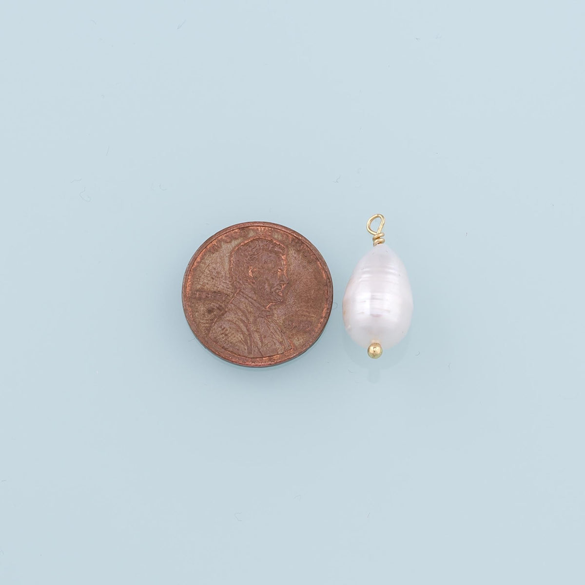 18K Gold Filled Pearl Pendant,Dainty Pearl Charm Bracelet Necklace for DIY Jewelry Making Supply