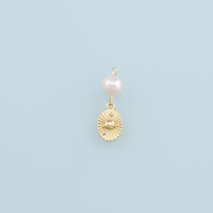 18K Gold Filled Pearl Universe Pendant,Dainty Universe Charm Bracelet Necklace for DIY Jewelry Making Supply