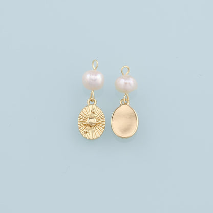 18K Gold Filled Pearl Universe Pendant,Dainty Universe Charm Bracelet Necklace for DIY Jewelry Making Supply