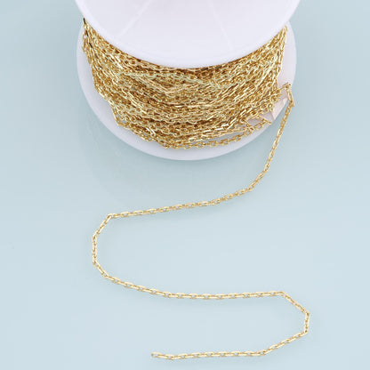 18K Gold Filled Paperclip Chain 3.28 ft, 16.40 ft for Jewelry Making