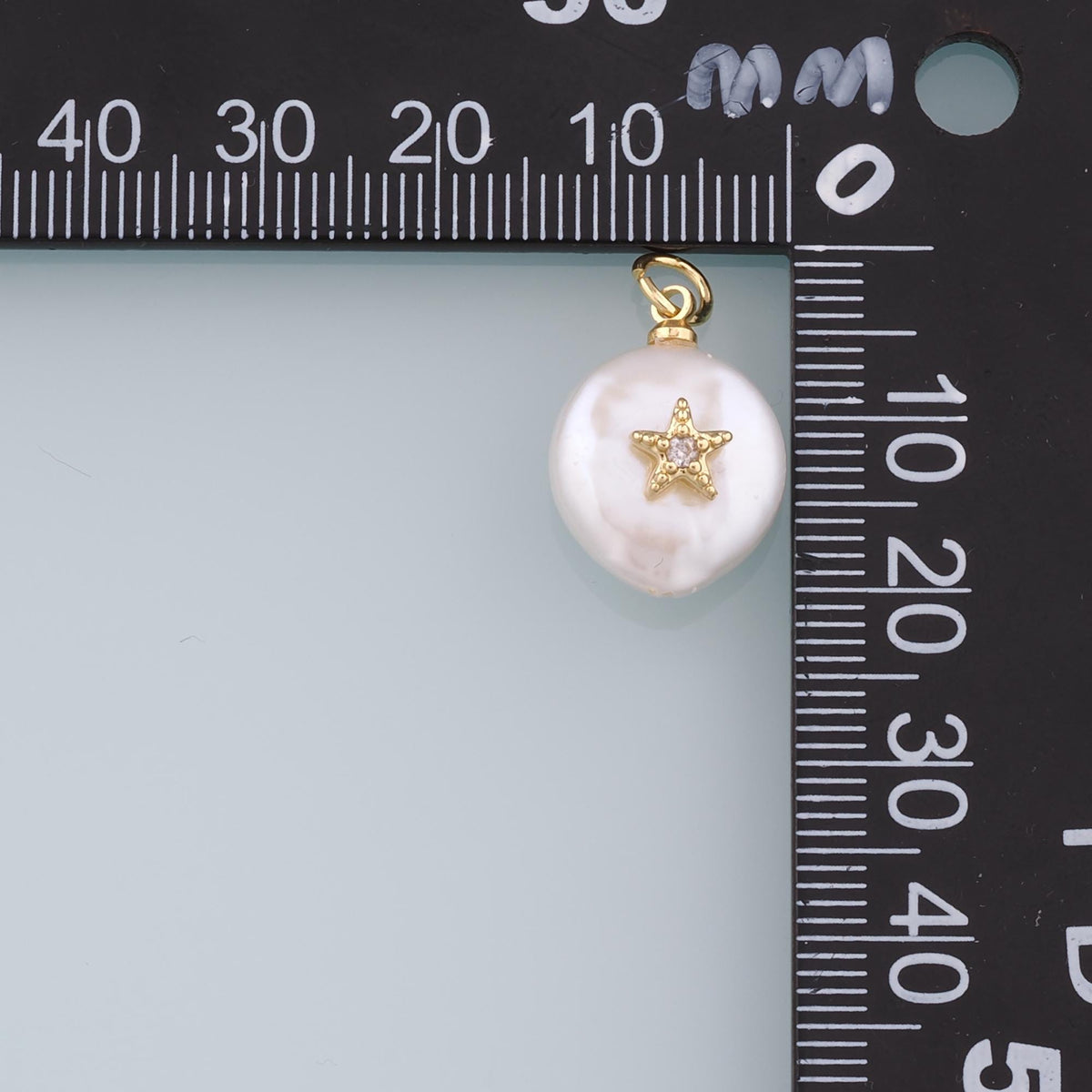 18K Gold Filled Pearl Star Pendant,CZ Micro Pave Star Charm Bracelet Necklace for DIY Jewelry Making Supply