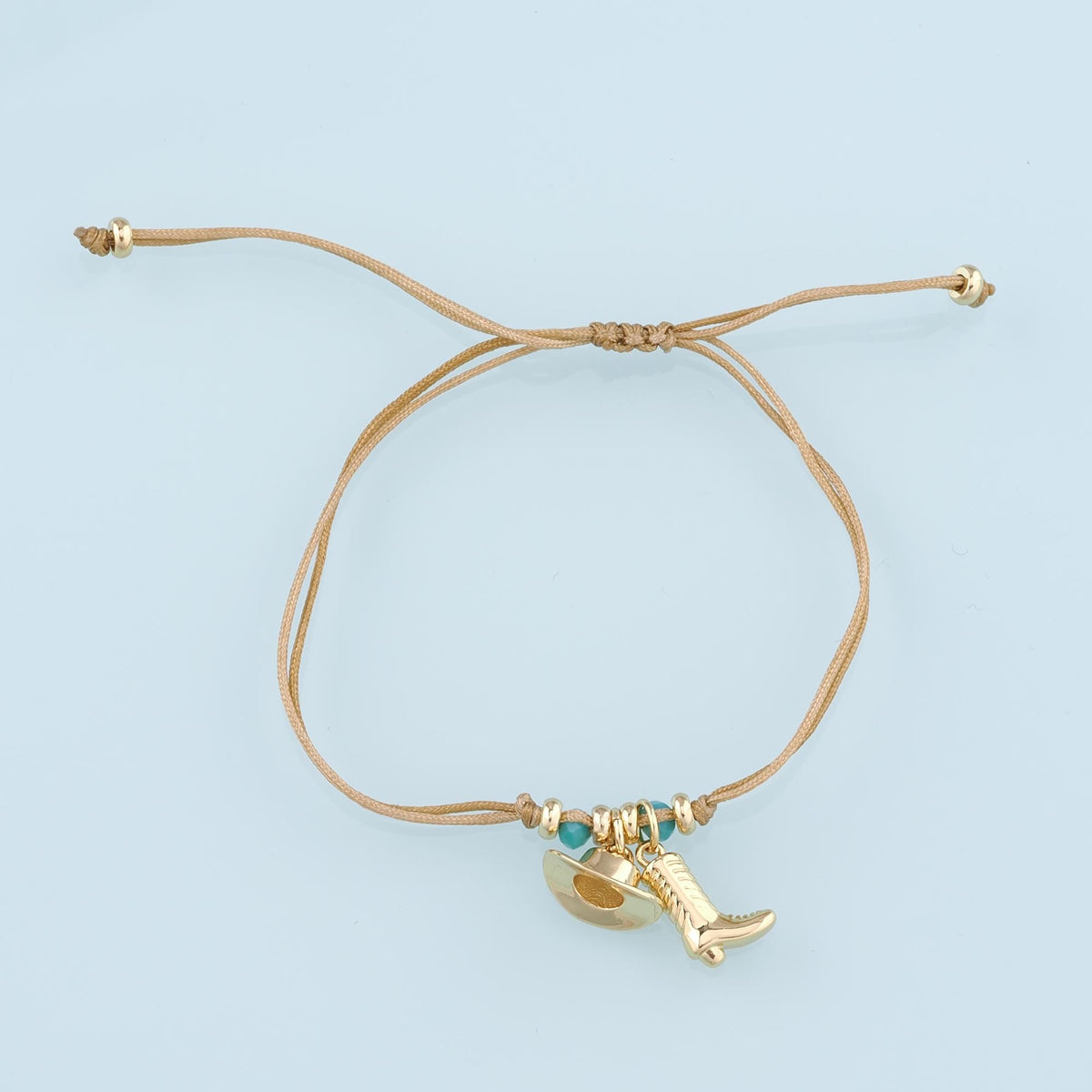 Gold Adjustable Braided Rope,18K Gold Filled Hat Boots Bracelet,Finished Bracelets,Bracelets for Jewelry Making